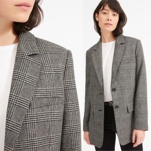 Everlane The Oversized Blazer in Glen Grey Plaid